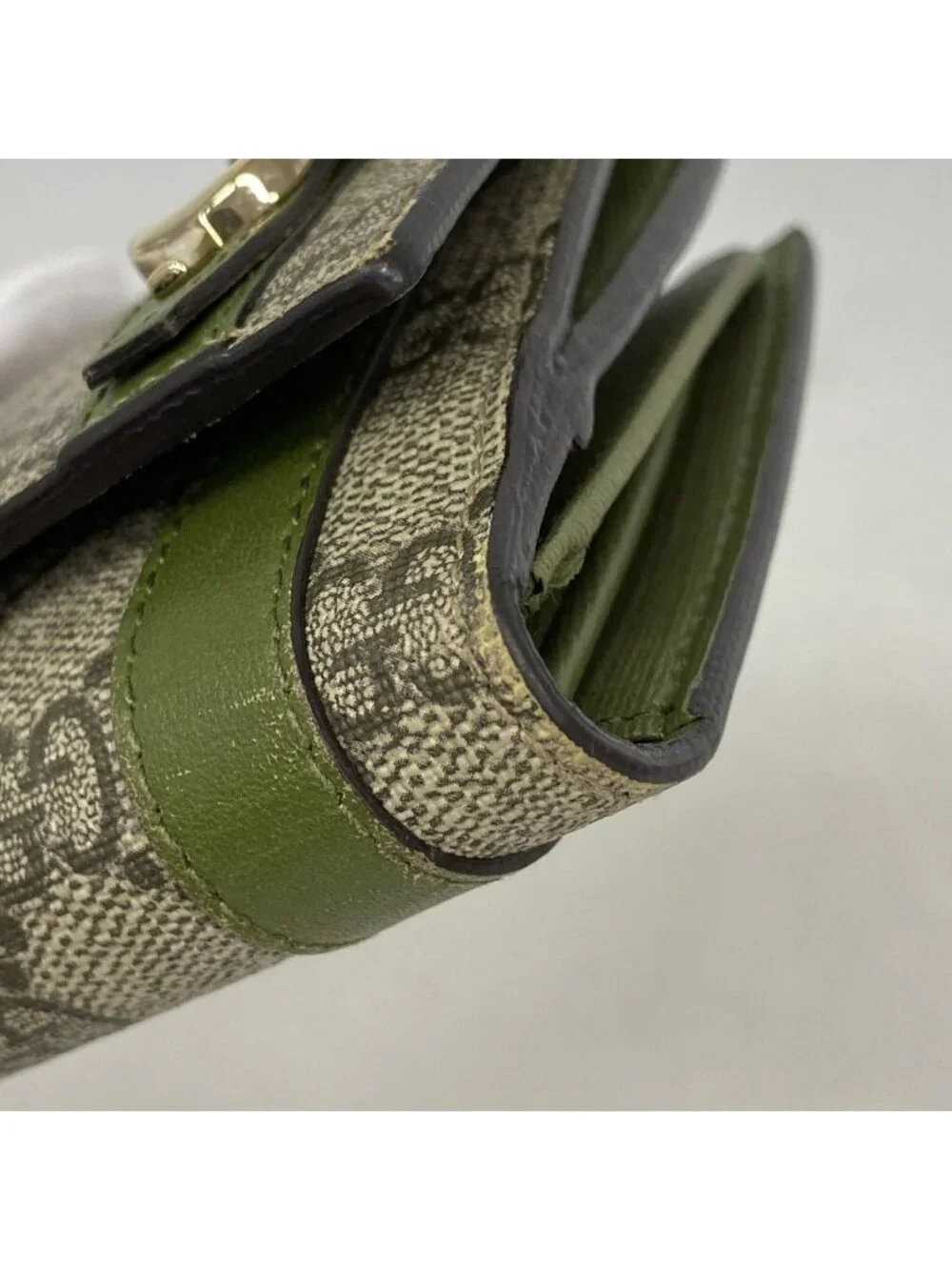 ★SOLD★ Gucci Wallet GG Supreme Brown Khaki Gold - Picture 6 of 9